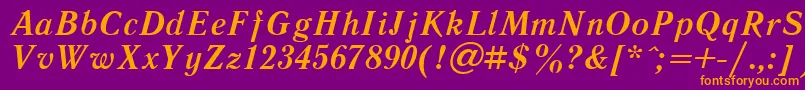 LiteraturnayaBoldItalic.001.001-Schriftart – Orangefarbene Schriften auf violettem Hintergrund