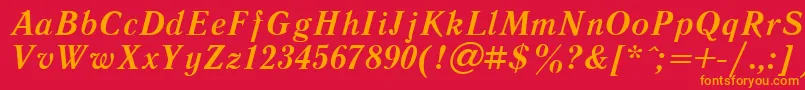 LiteraturnayaBoldItalic.001.001 Font – Orange Fonts on Red Background