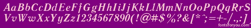 LiteraturnayaBoldItalic.001.001 Font – Pink Fonts on Purple Background