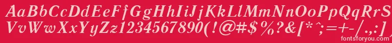 フォントLiteraturnayaBoldItalic.001.001 – 赤い背景にピンクのフォント