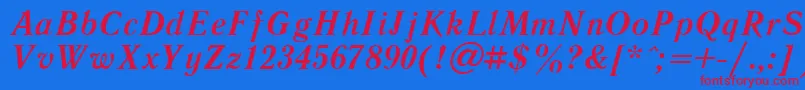 LiteraturnayaBoldItalic.001.001 Font – Red Fonts on Blue Background