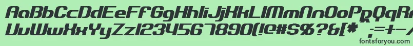 フォントExplorienItalic – 緑の背景に黒い文字