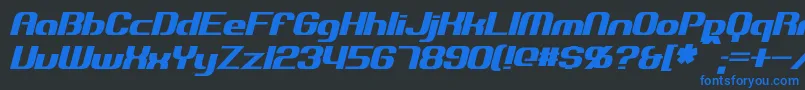 Шрифт ExplorienItalic – синие шрифты на чёрном фоне