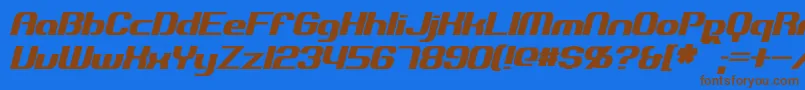 Шрифт ExplorienItalic – коричневые шрифты на синем фоне