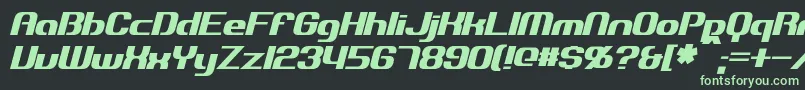 ExplorienItalic-fontti – vihreät fontit mustalla taustalla