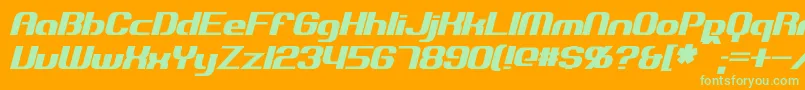 ExplorienItalic Font – Green Fonts on Orange Background