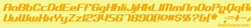 ExplorienItalic Font – Orange Fonts on Yellow Background