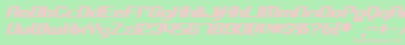 フォントExplorienItalic – 緑の背景にピンクのフォント