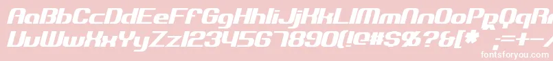 フォントExplorienItalic – ピンクの背景に白い文字