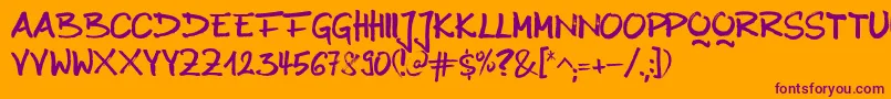 AnilinBold Font – Purple Fonts on Orange Background