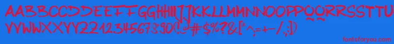 Шрифт AnilinBold – красные шрифты на синем фоне