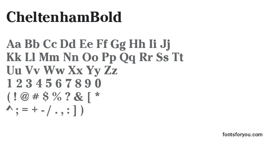 CheltenhamBold-fontti – aakkoset, numerot, erikoismerkit