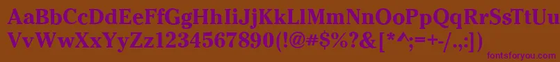 CheltenhamBold Font – Purple Fonts on Brown Background