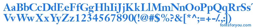 フォントJansonsskBold – 白い背景に青い文字