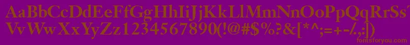 JansonsskBold-Schriftart – Braune Schriften auf violettem Hintergrund