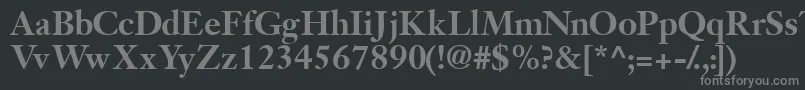 フォントJansonsskBold – 黒い背景に灰色の文字