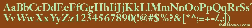 JansonsskBold Font – Green Fonts on Brown Background