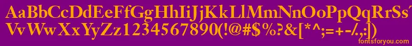 フォントJansonsskBold – 紫色の背景にオレンジのフォント