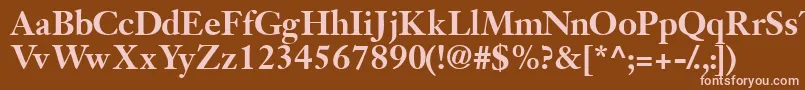 JansonsskBold Font – Pink Fonts on Brown Background