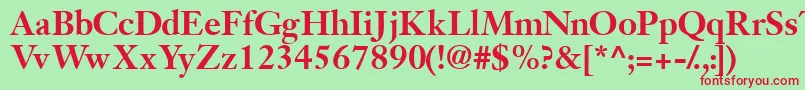 JansonsskBold Font – Red Fonts on Green Background