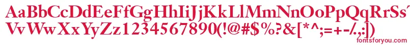 フォントJansonsskBold – 白い背景に赤い文字