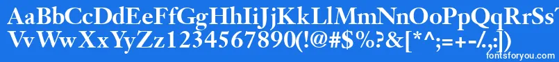 フォントJansonsskBold – 青い背景に白い文字