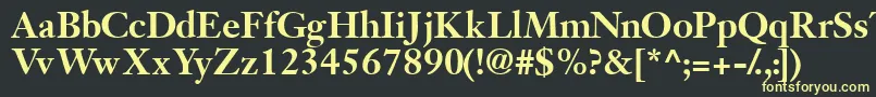 フォントJansonsskBold – 黒い背景に黄色の文字