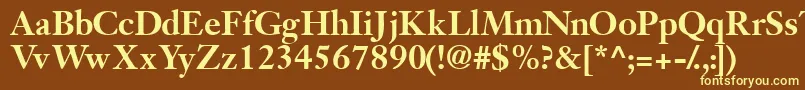 JansonsskBold Font – Yellow Fonts on Brown Background