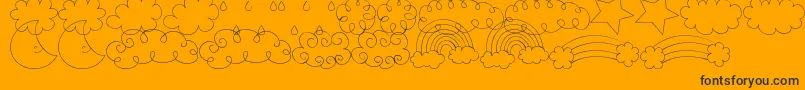 フォントMtfSweetSkyDings – 黒い文字のオレンジの背景