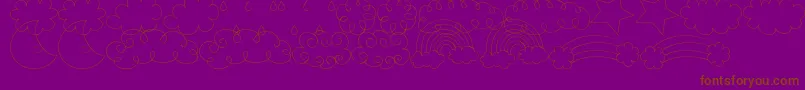 MtfSweetSkyDings-Schriftart – Braune Schriften auf violettem Hintergrund