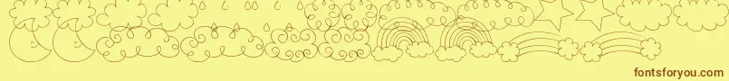 Czcionka MtfSweetSkyDings – brązowe czcionki na żółtym tle