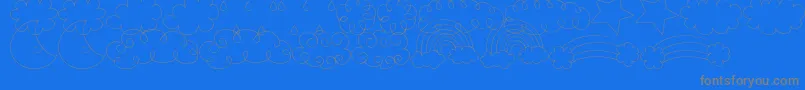 MtfSweetSkyDings-Schriftart – Graue Schriften auf blauem Hintergrund