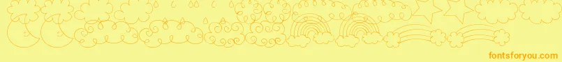 Шрифт MtfSweetSkyDings – оранжевые шрифты на жёлтом фоне