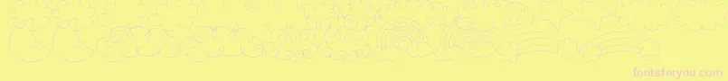 Czcionka MtfSweetSkyDings – różowe czcionki na żółtym tle
