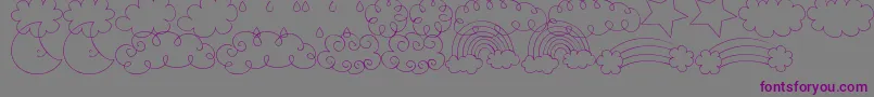 MtfSweetSkyDings-fontti – violetit fontit harmaalla taustalla