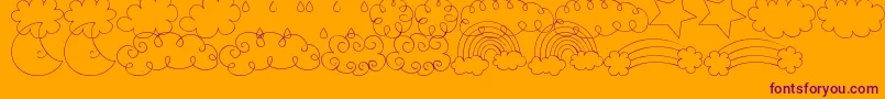 Czcionka MtfSweetSkyDings – fioletowe czcionki na pomarańczowym tle
