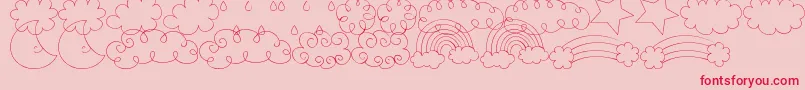 MtfSweetSkyDings-Schriftart – Rote Schriften auf rosa Hintergrund