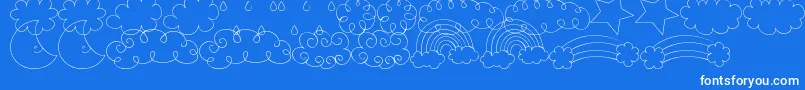 MtfSweetSkyDings-fontti – valkoiset fontit sinisellä taustalla