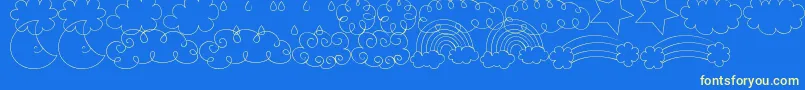 MtfSweetSkyDings Font – Yellow Fonts on Blue Background