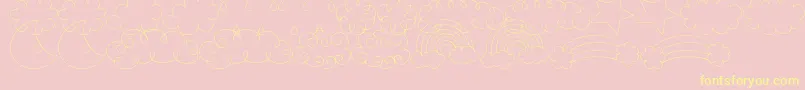 MtfSweetSkyDings-Schriftart – Gelbe Schriften auf rosa Hintergrund