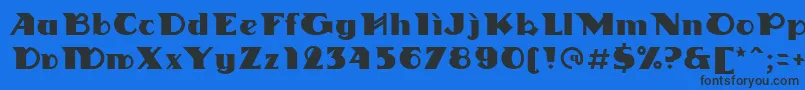 Linotypedharma Font – Black Fonts on Blue Background