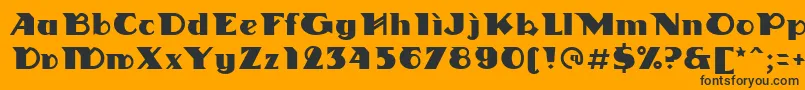 Linotypedharma Font – Black Fonts on Orange Background