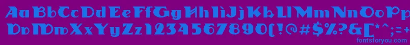 Linotypedharma Font – Blue Fonts on Purple Background