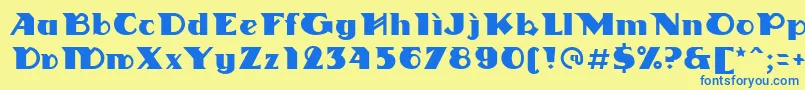 Linotypedharma Font – Blue Fonts on Yellow Background