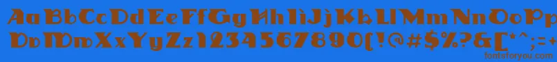 Linotypedharma Font – Brown Fonts on Blue Background