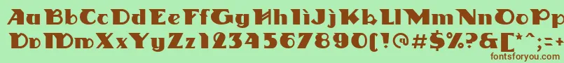 Weitere Informationen zur Linotypedharma-Schriftart Linotypedharma-Schriftart – Braune Schriften auf grünem Hintergrund