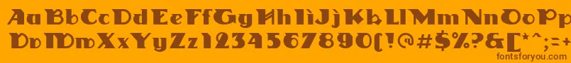 Linotypedharma Font – Brown Fonts on Orange Background