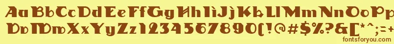 Linotypedharma Font – Brown Fonts on Yellow Background