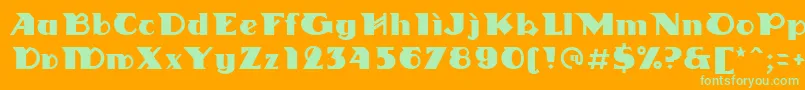 Linotypedharma Font – Green Fonts on Orange Background