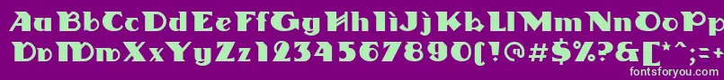 Linotypedharma Font – Green Fonts on Purple Background